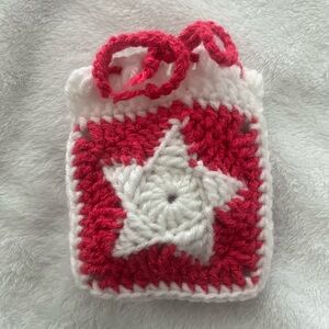 Pink and White Star Pattern Coin Purse!